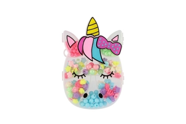 Colorful Beads in Unicorn-Shaped Plastic Box