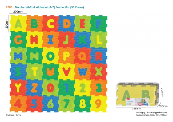 Colorful Soft Foam Play Mat with Numbers and Letters