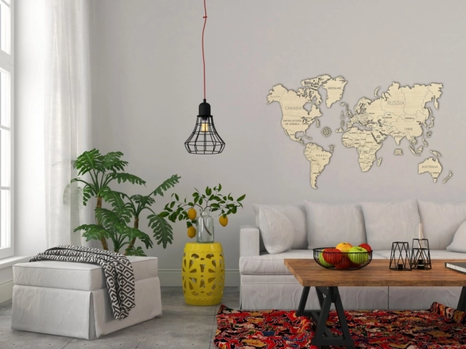 Wooden World Map XL Size