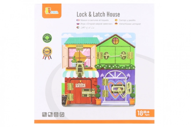 Wooden Lock and Unlock House Toy