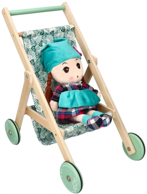 Light Wooden Doll Stroller