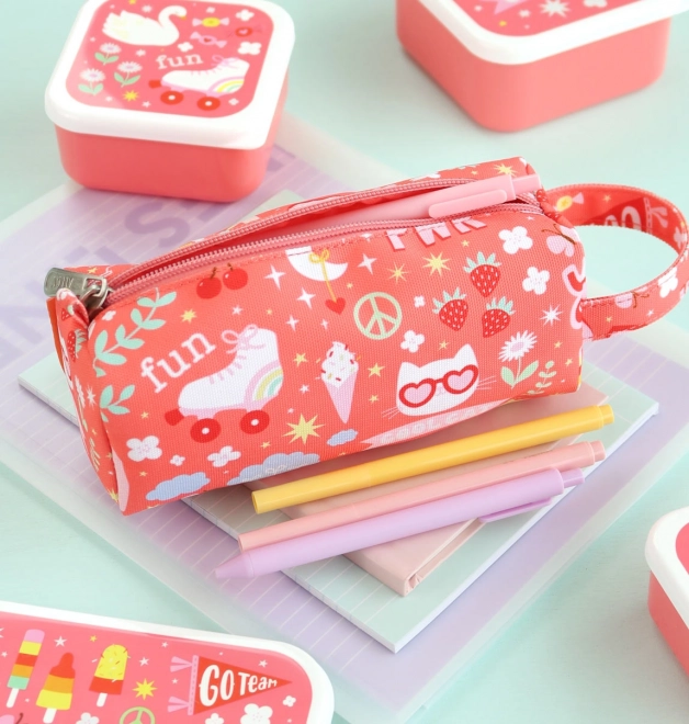 Coral Pink Pencil Case by A Little Lovely Company