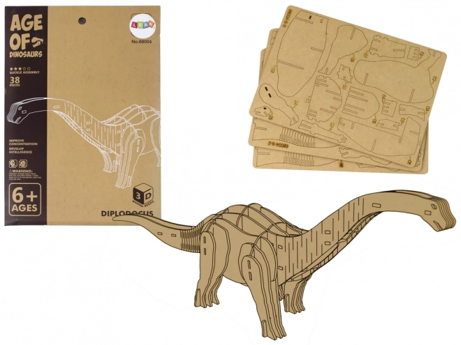 Wooden 3D Dinosaur Puzzle Educational Toy