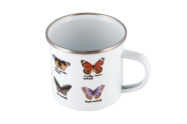 Enameled Butterfly Design Mug