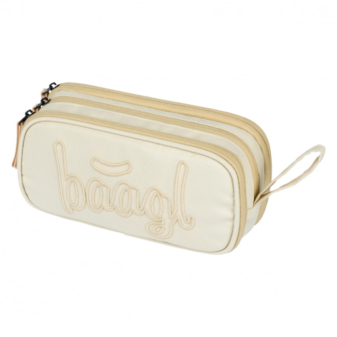 Baagl Coolmate Beige Set: Backpack, Pencil Case, and Bag