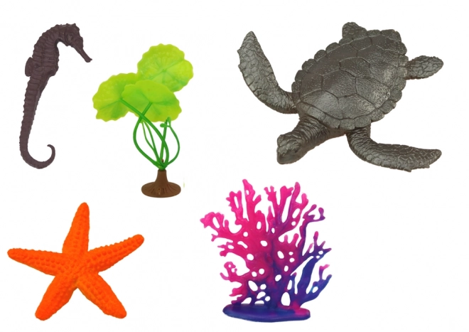 Sea Animal Figures Set with Aquatic Plants