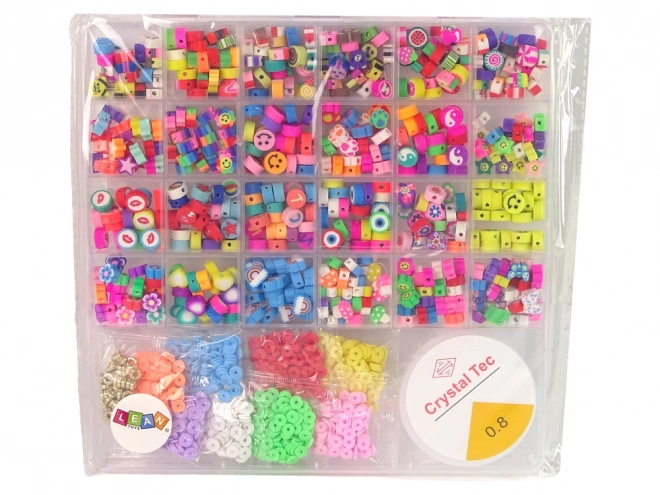 jewelry making bead set with smiley faces and letters