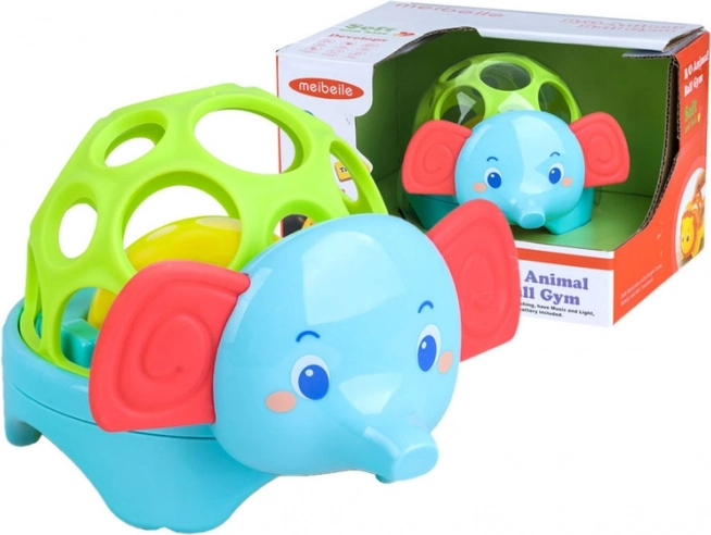safari animal – soft rattle and teether with LED light
