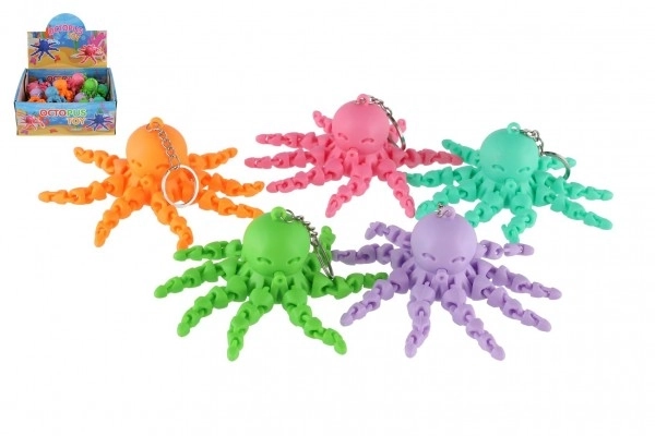 Colorful Flashing Octopus Keychain