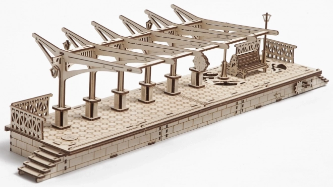 Ugears 3D Wooden Mechanical Puzzle Railway Platform