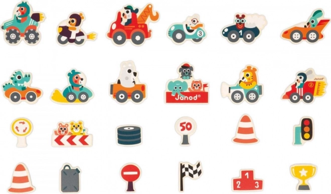 Wooden Magnetic Cars Set by Janod