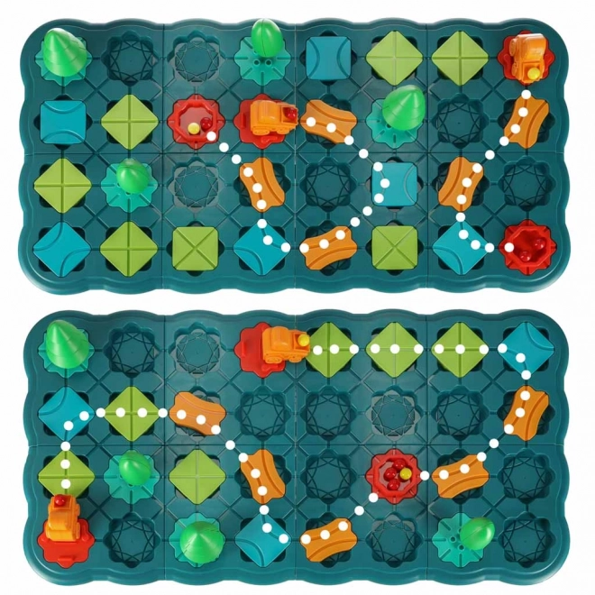 Jeu de société logique labyrinthe avec parcours d'obstacles