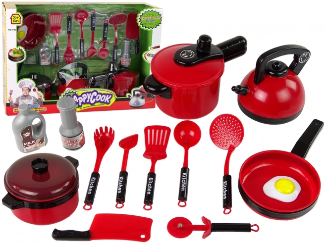 Red Children's Kitchen Cookware Set