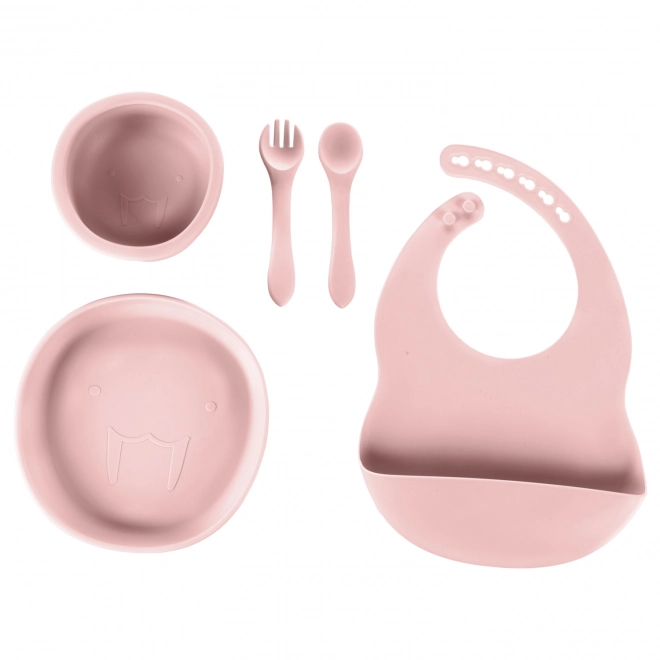 Silicone Baby Dining Set Old Pink