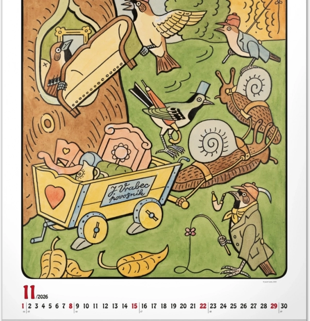wall calendar Josef Lada 2026