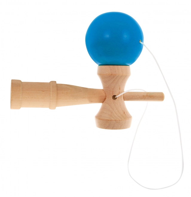 Gioco di abilità Kendama bambini 3+ e adulti giocattolo in legno con sfera blu