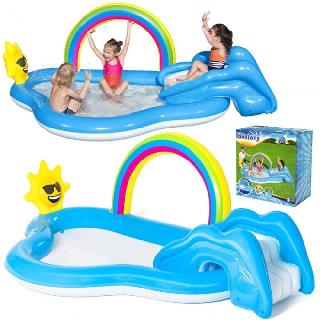 Inflatable Rainbow Playground with Slide for Garden