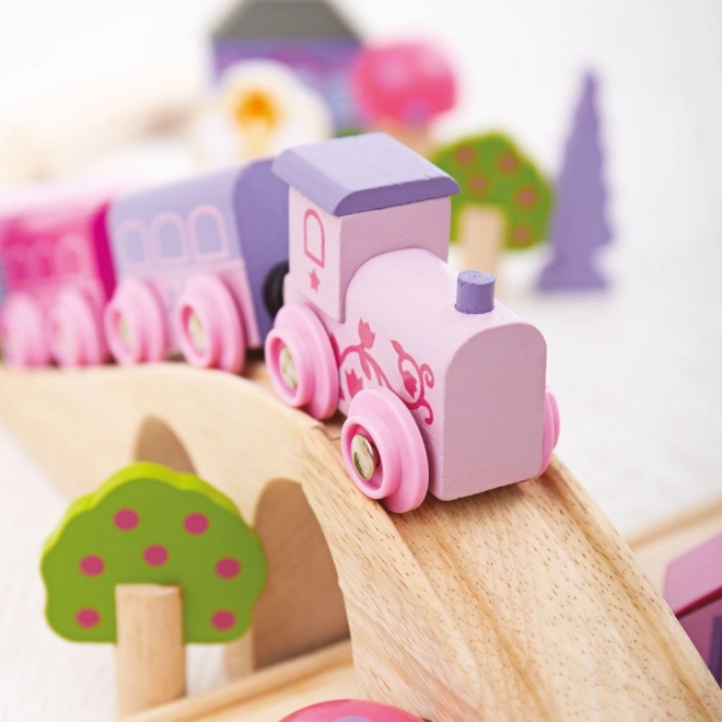 Bigjigs Rail Wooden Princess Train Set 35 Pieces