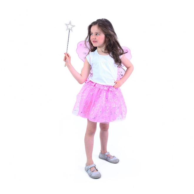 Pink Butterfly Tutu Costume Set with Wand and Wings