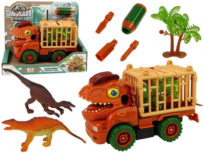 Orange Dinosaur Truck Toy with Screwdriver Set