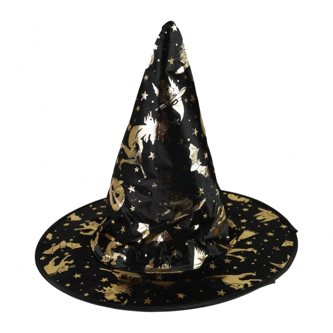 Children's Halloween Witch Hat with Gold Decor