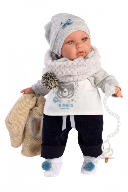 Realistic ENZO Doll with Sounds and Soft Cloth Body - 42 cm