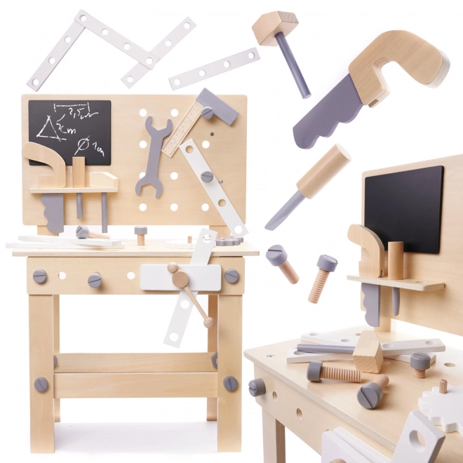 Wooden Workbench and Tool Set for Children