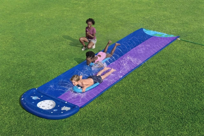 Double Water Slide with Inflatable Cushions