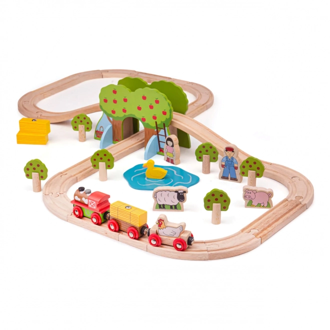 Bigjigs Rail Wooden Farm Train Set