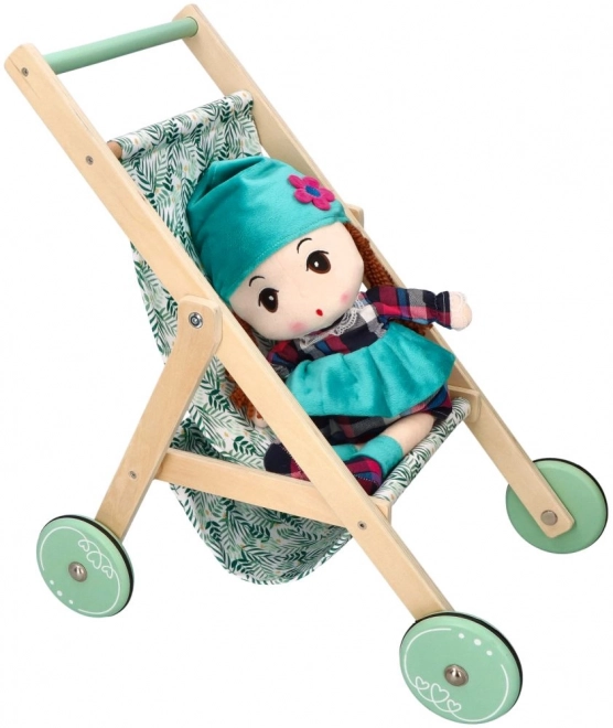 Light Wooden Doll Stroller