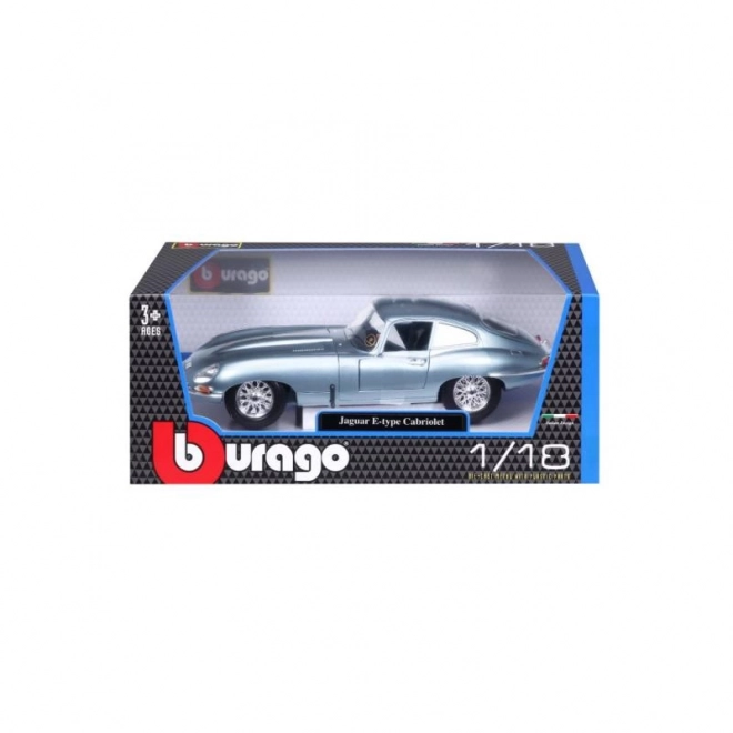 Bburago Jaguar E-Type Coupe Metallic Silver Blue