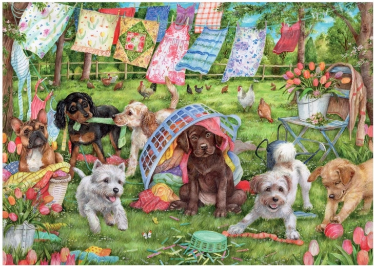 Puzzel Puppy’s in de tuin 1000 stukjes