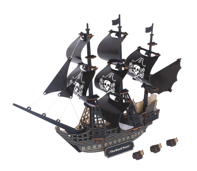 Woodcraft Wooden 3D Puzzle Pirate Ship Black Pearl