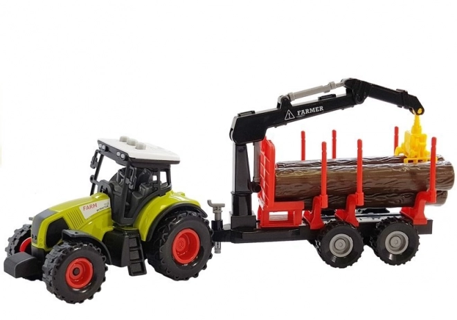 Forestry Tractor with Trailer and Crane for Wood