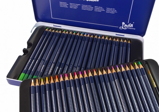 Set of 48 Watercolor Pencils with Metal Case