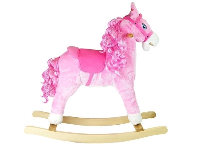 Pink Rocking Horse with Curls and Sound