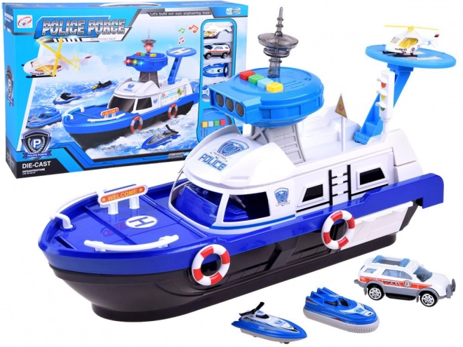 Police Boat and Helicopter Playset