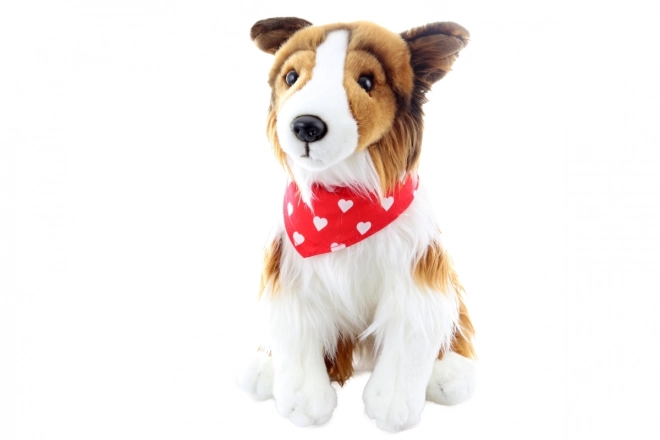 Plush Long-Haired Collie with Scarf Eco-Friendly