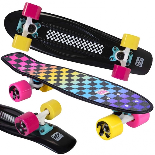 Colorful Checkered Retro Poly Cruiser Skateboard