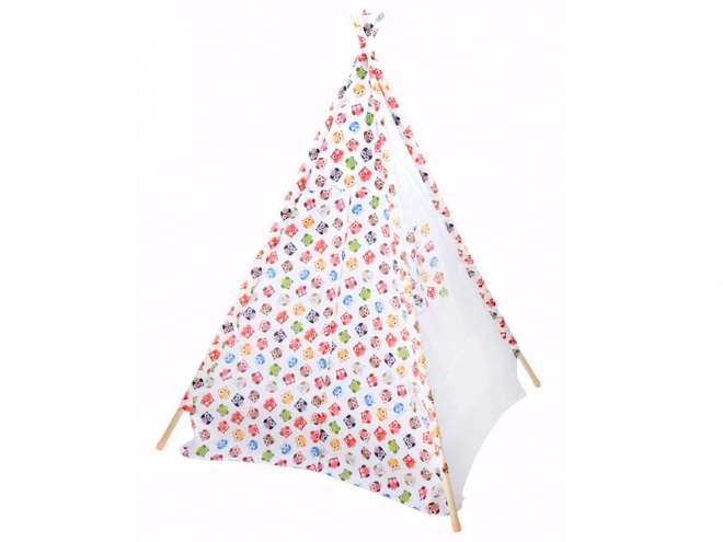 Tipi Tent for Kids with Happy Owls Design