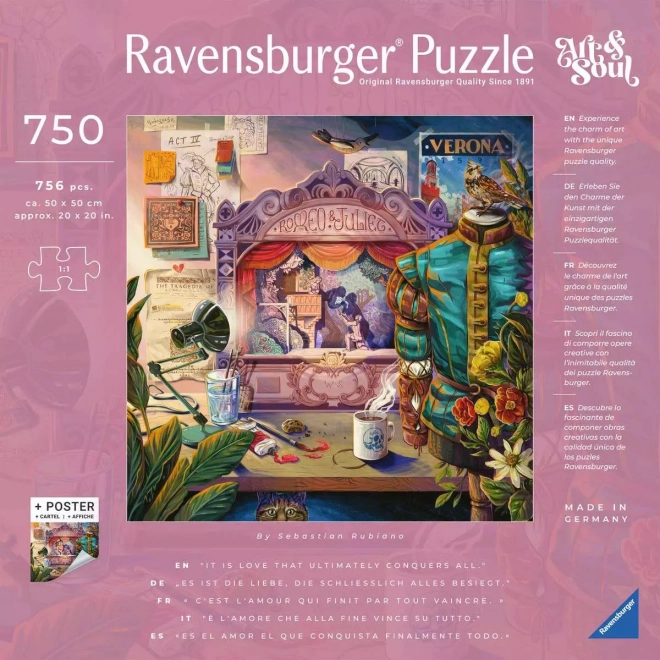 Ravensburger Art & Soul Square Puzzle: Romeo and Juliet 750 Pieces