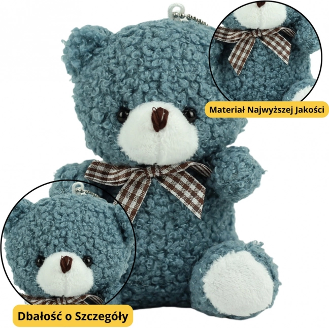 Plush Keychain Blue Bear 8 cm