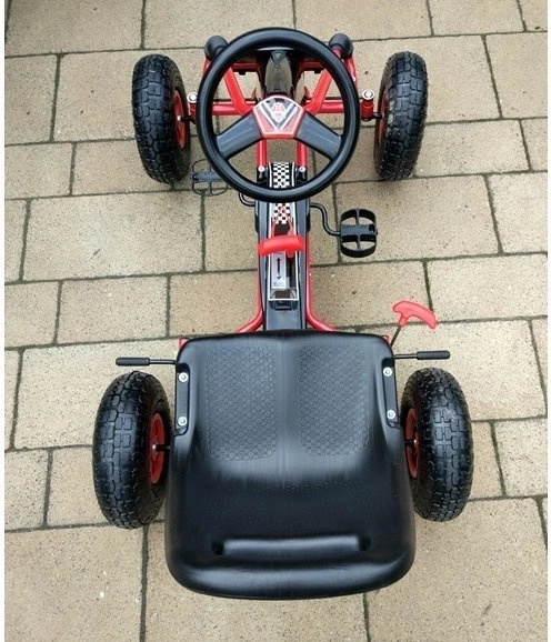 Pedal Air Kart + Inflatable Tires + Adjustable Seat – Red