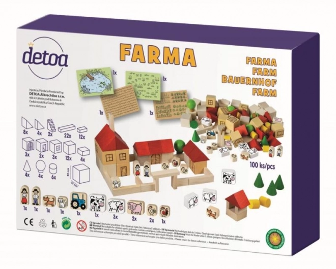 Farm Wooden Building Blocks Set