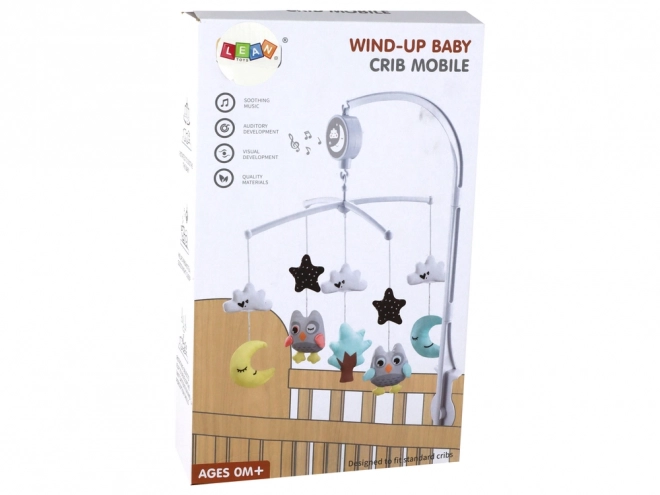 Baby Crib Mobile with Music Box - White