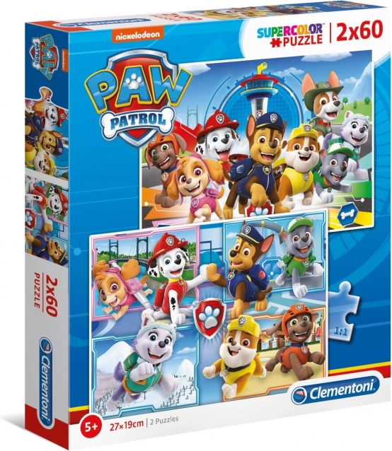 CLEMENTONI Puzzle Psići u ophodnji 2x60 dijelova