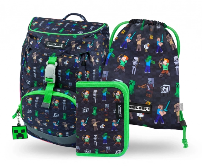 Baagl 3-Piece School Set Minecraft