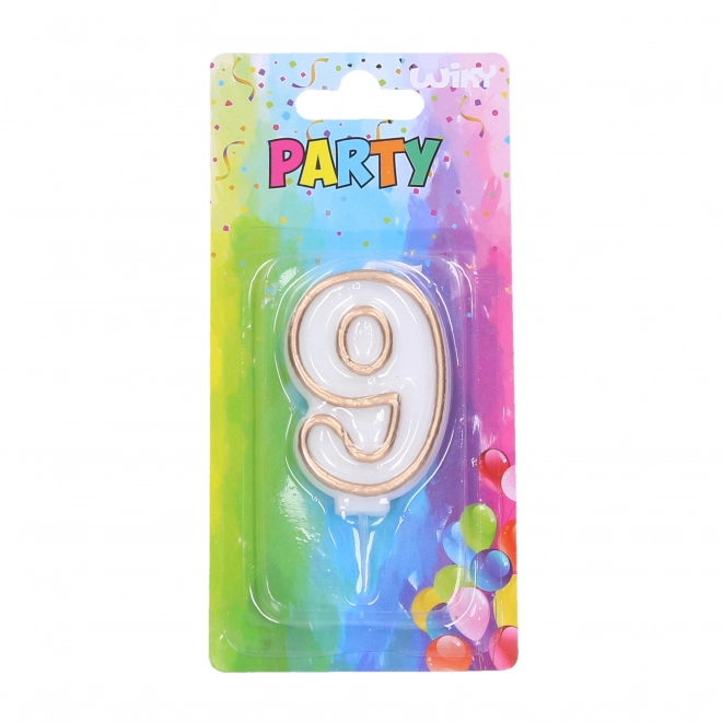 Party Candle 9 - Gold