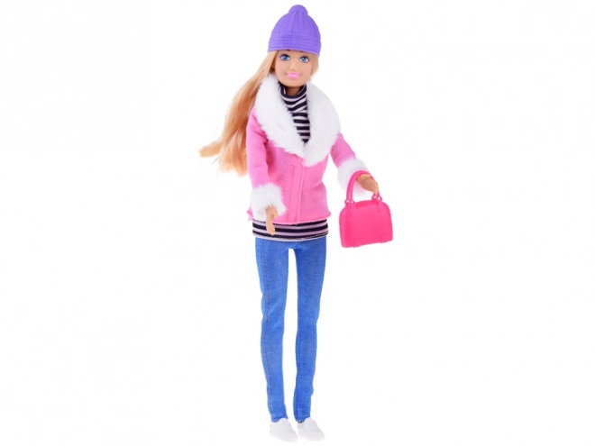 Elegant Winter Doll with Bag