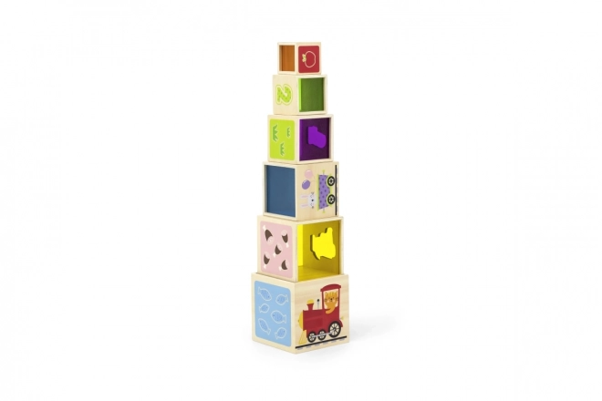 Wooden Stacking Blocks with Animals and Train